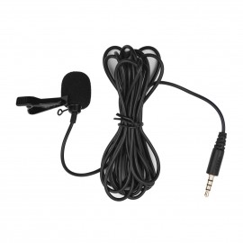 Mini Lavalier Microphone Omnidirectional Condenser Clip-on Mic with 3.5mm TRRS Plug 1.5-Meter-Long Cable for Smartphone Tablet Computer Professional Recording Video Shooting Online Teaching