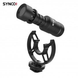 SYNCO Mic-M1S On-camera Video Microphone Cardioid Condenser Mic with Shock Mount Windshield Carry Bag 3.5mm TRS & TRRS Cables for DSLR Camera Camcorder Smartphone Vlog Live Streaming Video Recording