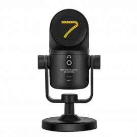 7RYMS SR-USB MINI Desktop Condenser USB Microphone Mic Cardioid Pickup Low Noise Built-in Pop Filter with 3.5mm Headphone Monitoring Interface for Live Boradcast Video Recording Online Meeting Teaching