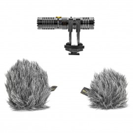 7RYMS MinBo M2 Mini Two-Way Condenser Microphone On-Camera Mic Cardioid/ Bi-directional Dual Patterns for 3.5mm TRS Interface Camera