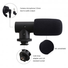 Mini Unidirectional Condenser Microphone K-song/Interview /Capacitor Recording Microphone 3.5mm Audio Interface Universal for Mobile Phone DSLR Cameras Video Cameras Recorders Personal Computers