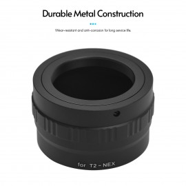 T2-NEX Metal Lens Mount Adapter Ring T/T2 Mount Lens Adapter Replacement for Sony NEX-7/NEX-6/NEX-5/NEX-5C/NEX-5N/NEX-5R/NEX-5T/NEX-3/NEX-C3/NEX-F3/NEX-3N NEX E-Mount Mirrorless Cameras