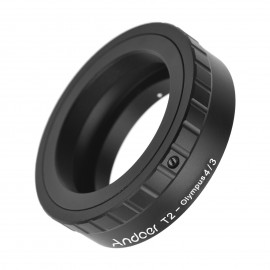 Andoer Metal Lens Mount Adapter Ring T/T2 Mount Lens Adapter Replacement for Olympus E-1/E-3/E-10/E-20/E-30/E-300/E-330/E-400/E-410/E-420/E-450/E-500/E-510/E-520/E-600/E-620/E-100 RS Micro 4/3 Mount Cameras 