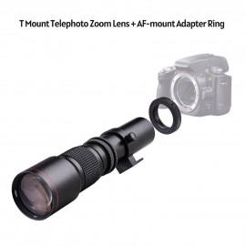 Camera Super Telephoto Lens 500mm F/8.0-32 Manual Zoom T-Mount  + 2X 500mm Teleconverter Lens + T2-AF Adapter Ring Replacement for Sony A900 A850 A700 A580 A560 A550 A500 A99 A77 AF-Mount Cameras