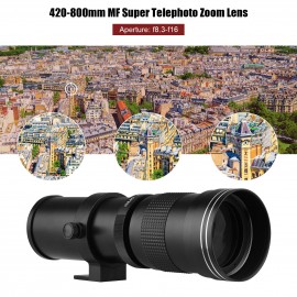 Camera MF Super Telephoto Zoom Lens F/8.3-16 420-800mm T Mount + UV/CPL/FLD Filters Set +2X 420-800mm Teleconverter Lens + T2-AF Adapter Ring for Sony AF Mount A900/ A850/ A700/ A580/ A560/ A550/ A500/ A99/ A77 Cameras