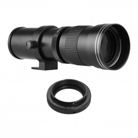 Camera MF Super Telephoto Zoom Lens F/8.3-16 420-800mm T Mount with Adapter Ring Universal 1/4 Thread Replacement for Canon EF-Mount Cameras EOS 80D 77D 70D 60D 60Da 50D 7D 6D 5D T7i T7s T6s T6i T6 T5i T5 T4i T3i T3 T2i SL2 SL1 