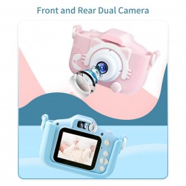 Portable Children Digital Camera 20MP 1080P HD Video Camera Camcorder Cute Rechargeable Selfie Camera with 1.9 Inch Screen 32GB Memory Card Support Games Outdoor Photography Birthday Christmas Gift for Children Girls Boys Age 3-10