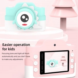 C2 Kids Camera Digital Video Cameras for Toddler Christmas Birthday Gifts for Girls with 32MP Dual Lens 32GB TF Card Support WIFI Transmissin