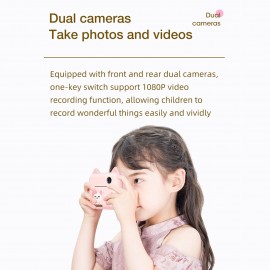 P1 Kids Camera 32GB Children Instant Camera Photo Printer 2.4 inch IPS Screen Christmas Birthday Gifts for Girls with Printing Paper Support WIFI Transmissin Applicable to Self-adhesive Photo Paper