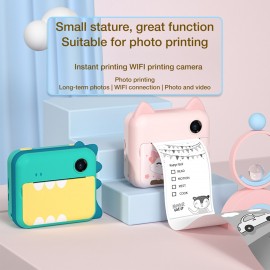 P1 Kids Camera 32GB Children Instant Camera Photo Printer 2.4 inch IPS Screen Christmas Birthday Gifts for Girls with Printing Paper Support WIFI Transmissin Applicable to Self-adhesive Photo Paper