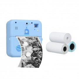 Pocket Photo Printer Wireless Thermal Label Printer 1080P Instant Print Camera Compatible with iOS Android Smartphone Built-in Battery with 3 Rolls Printer Paper for Travel List Study Note Work Memo