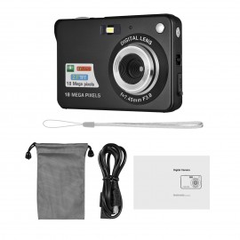 Portable 720P Digital Camera Video Camcorder 18MP Photo 8X Zoom Anti-shake 2.7 Inch Large TFT Screen Built-in Lithium Battery with Carry Bag USB Charging Cable for Kids Teens
