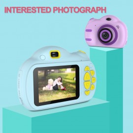 Portable Intelligent Focus Mode Large Screen Children Camera Cartoon Mini Dual Lens Digital Camera For Children Without Storage Card