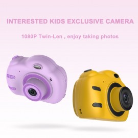 Portable Intelligent Focus Mode Large Screen Children Camera Cartoon Mini Dual Lens Digital Camera For Children Without Storage Card