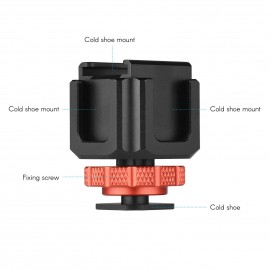 Cold Shoe  Adapter Bracket Lightweight Aluminum Alloy with Cold Shoe Mounts Extension for DSLR ILDC Camera Video Light Microphone Monitor Video Shooting Microfilm