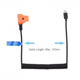 15V PD3.0 USB Type-C Male to 15V D-Tap Male Connector Power Cable for V-mount Battery