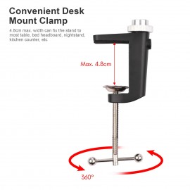 Andoer ST-01 Flexible Foldable Desk Mount Stand Metal Bracket with 1/4 Inch Screw Ballhead Adapter 3kg Load Capacity for Fill Light LED Ring Light Webcam Camera Smartphone