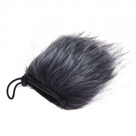 EY-M24 Furry Outdoor Microphone Windscreen Artificial Fur Muff Wind Cover 9cm*5cm (L * D) for Rode Stereo VideoMic Pro and More Grey-White