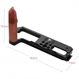 Camera Quick Release L Mount Plate with Cold Shoe 1/4 3/8 Threaded Holes Wood Handle Wrenches Replacement for FujiFilm X-T4 Camera Accessories
