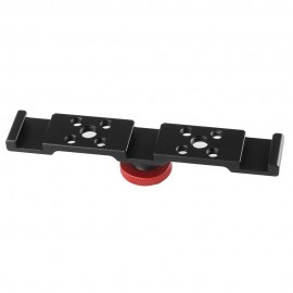 Aluminum Triple Cold Shoe Mount Plate Bracket for Camera Microphone LED Light Mounting