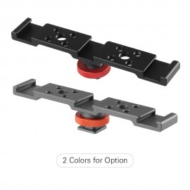 Aluminum Triple Cold Shoe Mount Plate Bracket for Camera Microphone LED Light Mounting